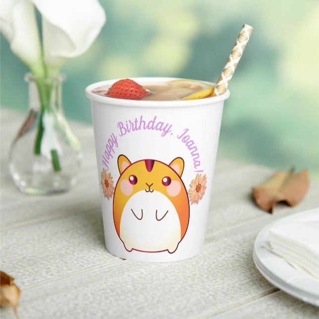 Cute Kawaii Hamster Custom  Paper Cups (Insitu)