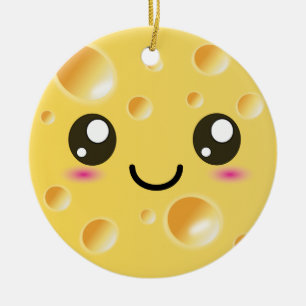 Cute Kawaii Happy Cheese Ceramic Ornament