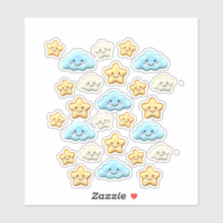 Cute Kawaii Happy Clouds & Stars Aesthetic Planner