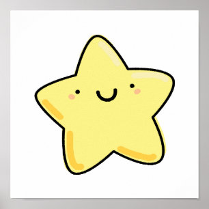 Cute Kawaii Happy Star Poster