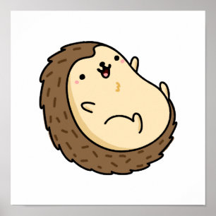 Cute Kawaii Hedgehog Poster