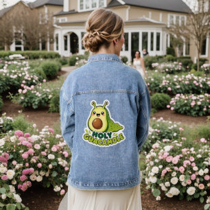 Cute Kawaii Holy Guacamole Avocado Slug Cartoon Denim Jacket