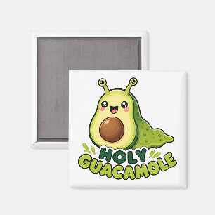 Cute Kawaii Holy Guacamole Avocado Slug Cartoon Magnet