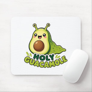 Cute Kawaii Holy Guacamole Avocado Slug Cartoon Mouse Pad