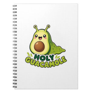 Cute Kawaii Holy Guacamole Avocado Slug Cartoon Notebook