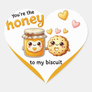 Cute Kawaii Honey and Biscuits Heart Sticker