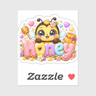 Cute Kawaii Honey Bee Name Pastel Pink Sparkling B