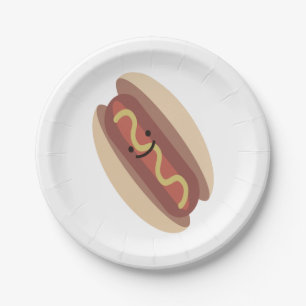 Cute Kawaii Hot Dog Paper Plate
