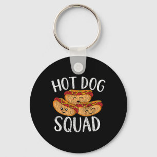 Cute Kawaii Hot Dog Squad Bbq Family Matching Men Key Ring