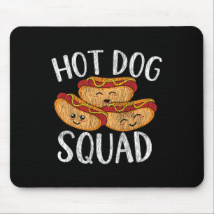 Cute Kawaii Hot Dog Squad Bbq Family Matching Men Mouse Pad