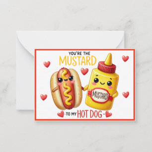 Cute Kawaii Hotdogs and Mustard Card