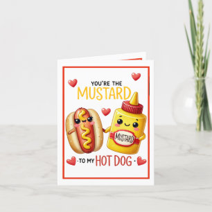 Cute Kawaii Hotdogs and Mustard Thank You Card