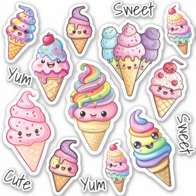 Cute Kawaii Ice Cream Kids (Front)