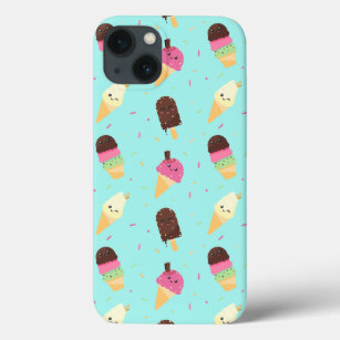 Cute Kawaii Ice Cream Pattern iPhone 13 Case