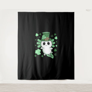Cute Kawaii Irish St. Patrick's Day Axolotl T-Shir Tapestry