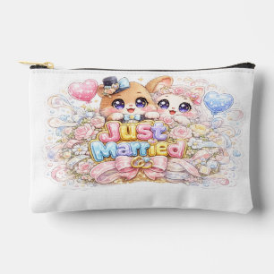 Cute Kawaii Just Married Couple Animals Pastel Pin Accessory Pouch