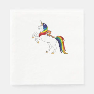 Cute Kawaii Kids Unicorn Red Panda Lover T-Shirt Napkin