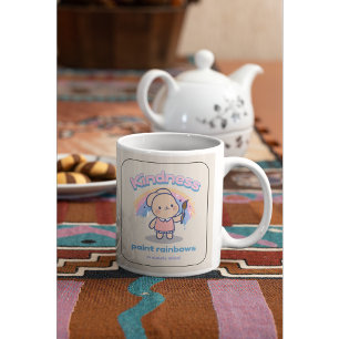 Cute Kawaii Kindness Paints Rainbows Mug
