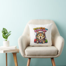 Cute Kawaii Kitten Cat Throw Pillow