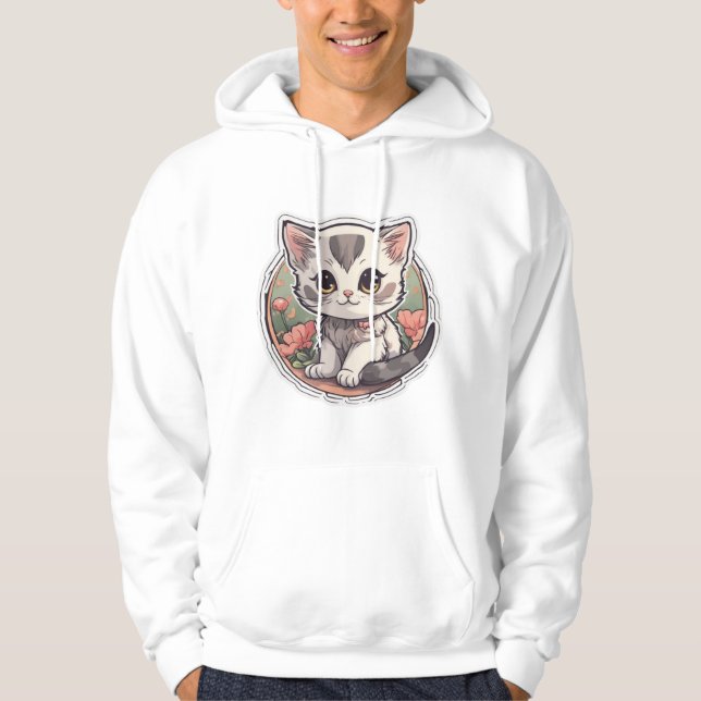 Cute Kawaii Kitten   Hoodie (Front)
