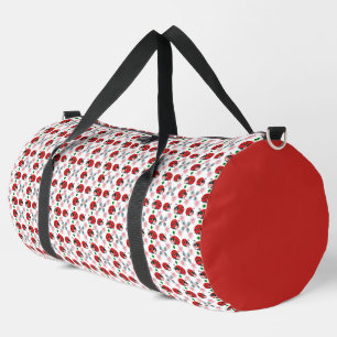 Cute Kawaii Ladybug Floral Seamless Pattern Duffle Bag