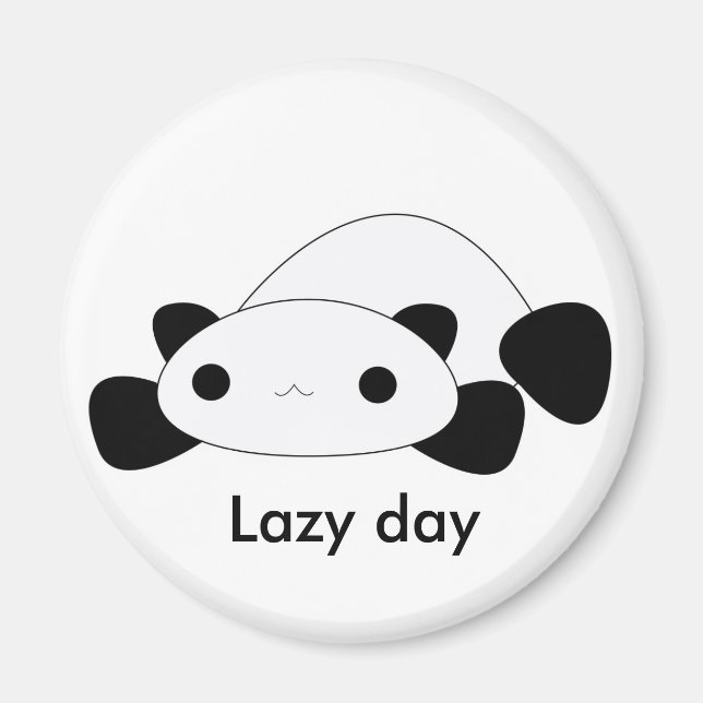 Cute kawaii lazy day panda magnet (Front)