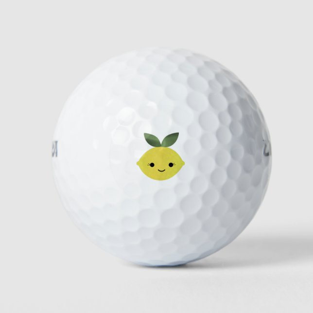 Cute Kawaii Lemon Golf Balls (Front)