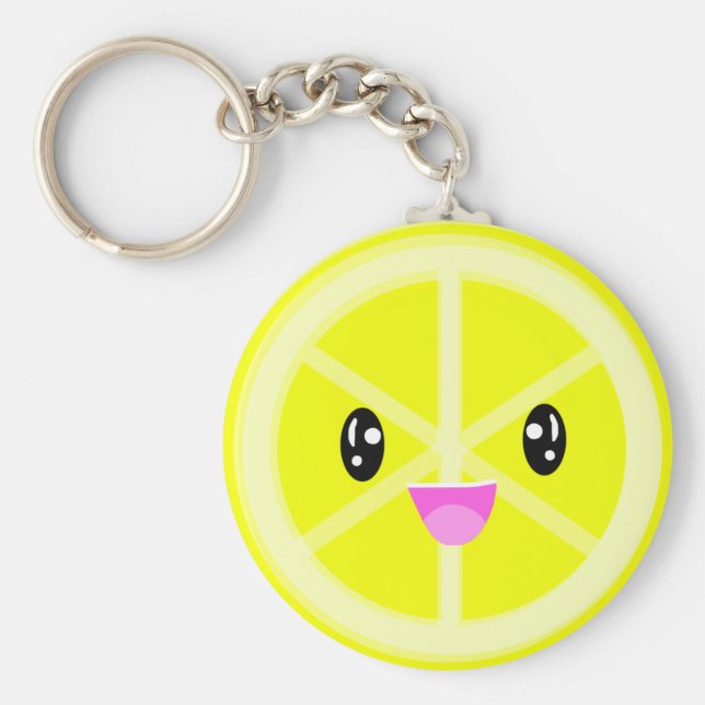 Cute Kawaii Lemon Key Ring (Front)