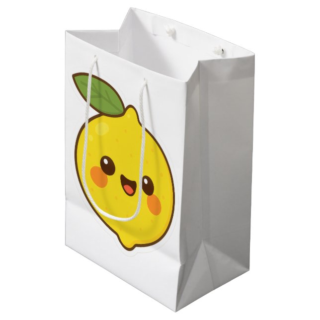 Cute Kawaii Lemon Medium Gift Bag (Front Angled)