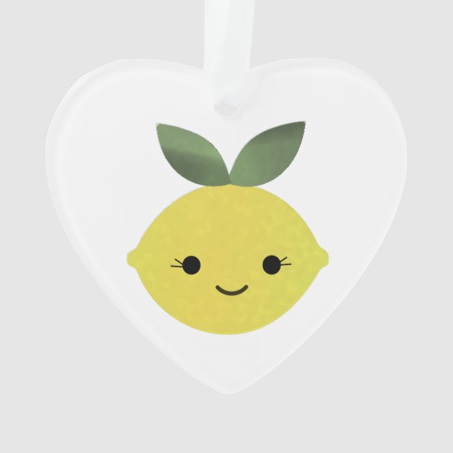 Cute Kawaii Lemon Ornament (Back)