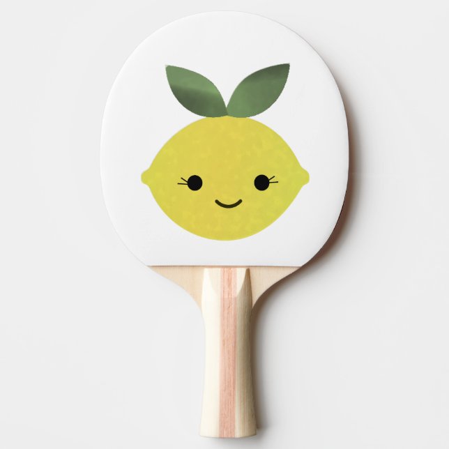 Cute Kawaii Lemon Ping Pong Paddle (Front)