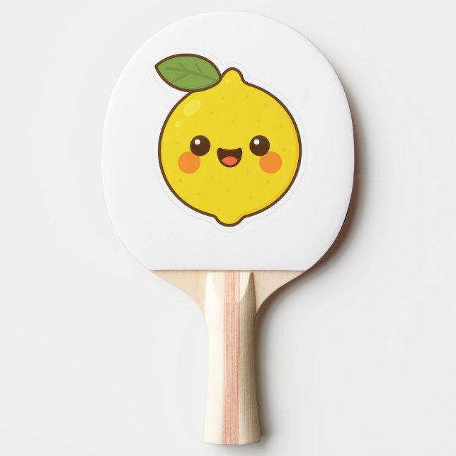 Cute Kawaii Lemon Ping Pong Paddle (Front)