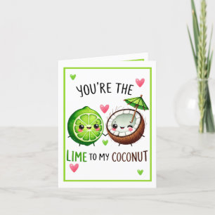 Cute Kawaii Lime and Coconut  Thank You Card