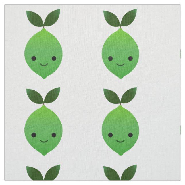 Cute Kawaii Lime Fabric (Swatch)