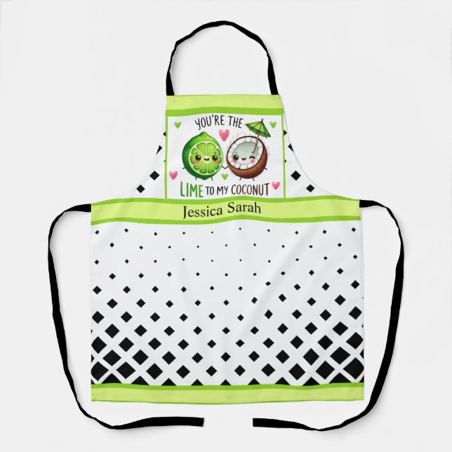 Cute Kawaii Limes and Coconut Apron (Front)