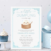 Cute Kawaii Little Dumpling Bun Blue Baby Shower