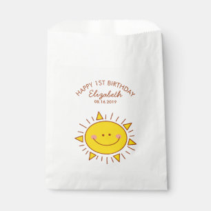 Cute Kawaii Little Sunshine Kids 1st Birthday Favour Bag