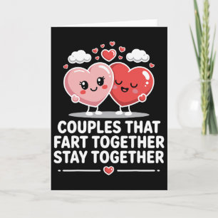 Cute Kawaii Love Couple Hugging Hearts Valentine Card