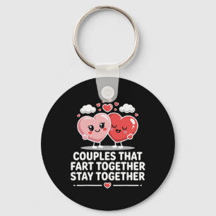 Cute Kawaii Love Couple Hugging Hearts Valentine Key Ring