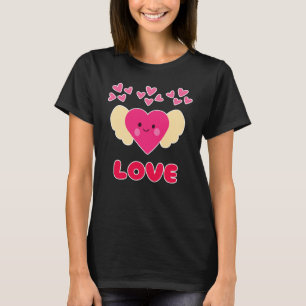 Cute Kawaii Love Heart Angel Happy Valentine's Day T-Shirt
