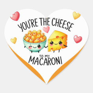 Cute Kawaii Macaroni and Cheese Heart Sticker