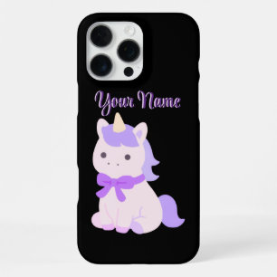 Cute Kawaii Magical Unicorn Custom Name Phone iPhone 16 Pro Max Case