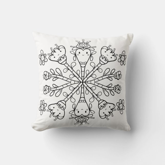 Cute Kawaii Mandala Cushion (Front)