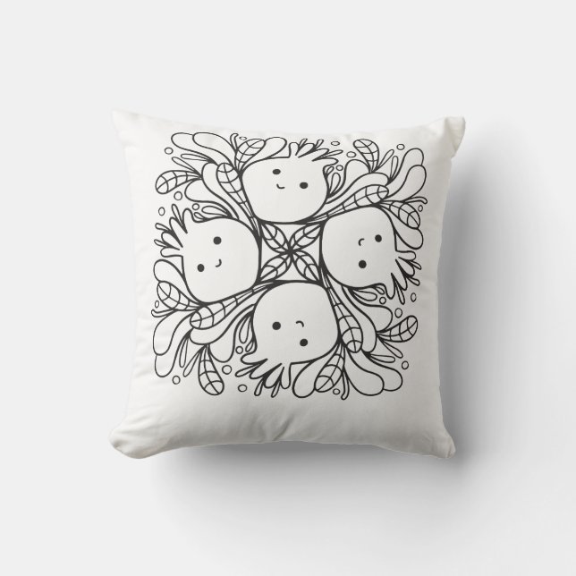 Cute Kawaii Mandala Cushion (Front)