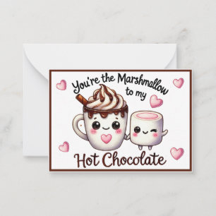 Cute Kawaii Marshmallows and Chocolate Card