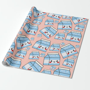 Cute Kawaii Milk Wrapping Paper