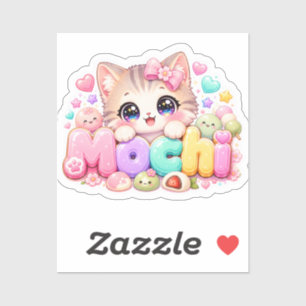 Cute Kawaii Mochi Cat Name Pastel Pink Sparkling K