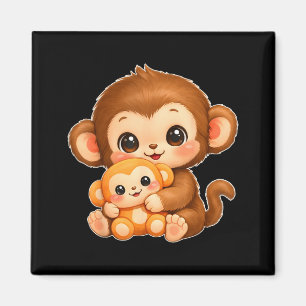 Cute Kawaii Monkey Punch Baby Graphic Big Love Magnet