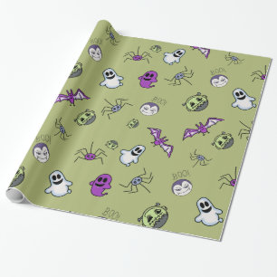 Cute kawaii monsters  wrapping paper