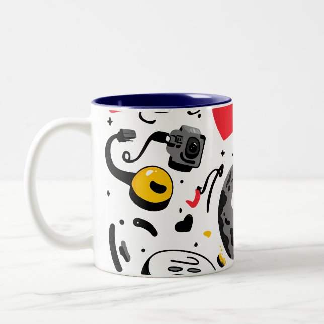 Cute Kawaii Moon Cartoon Coffee Mug (Left)